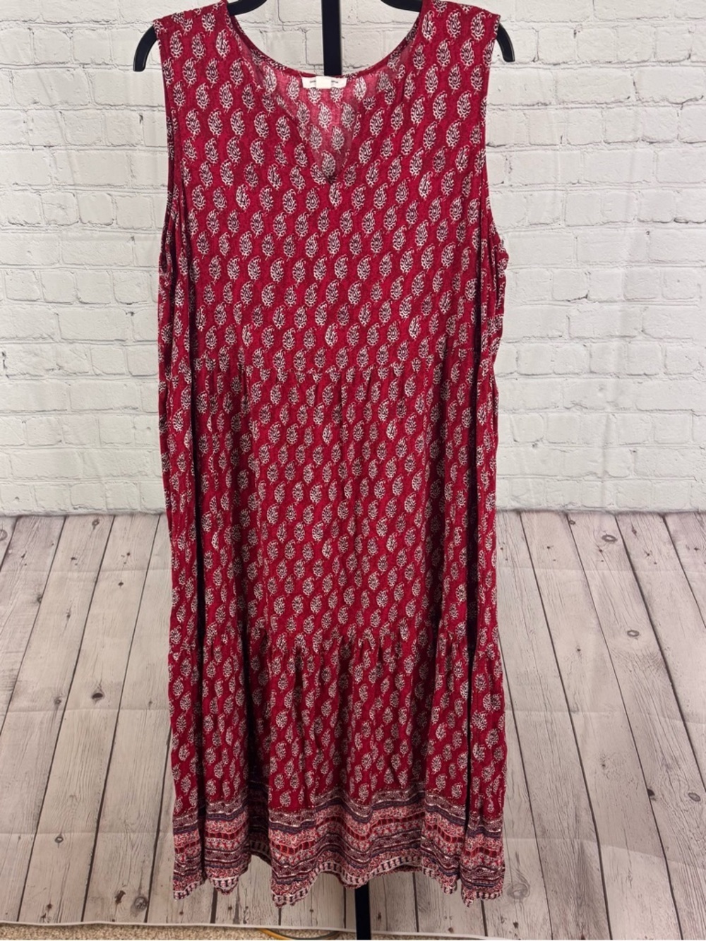 Beachlunchlounge Red Paisley Sleeveless Maxi Sundress Size XL